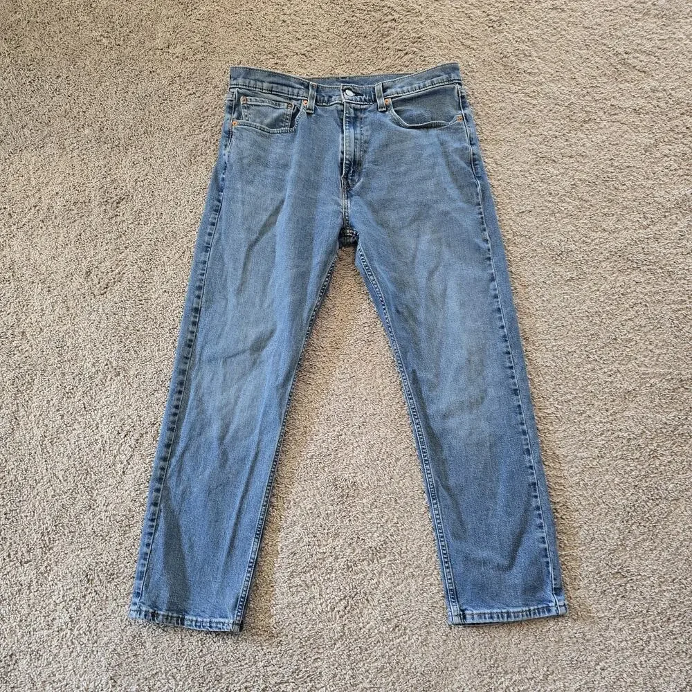 Levis 505 Jeans‎ Mens 36 x 30 Straight Leg Regular Fit Medium Wash Denim Western
